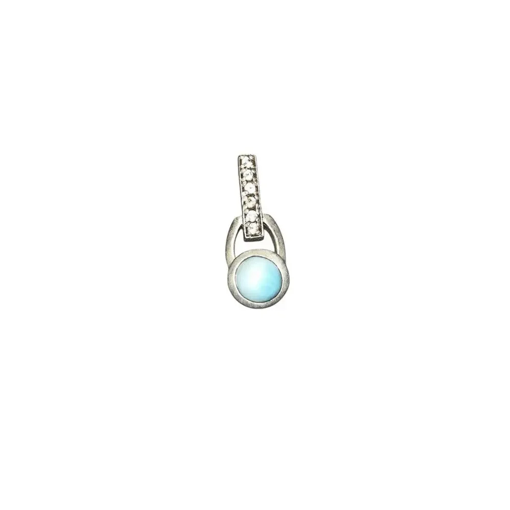 MarahLago Sterling Silver Larimar Lexi Pendant Charm 1” Real 925 Beautiful